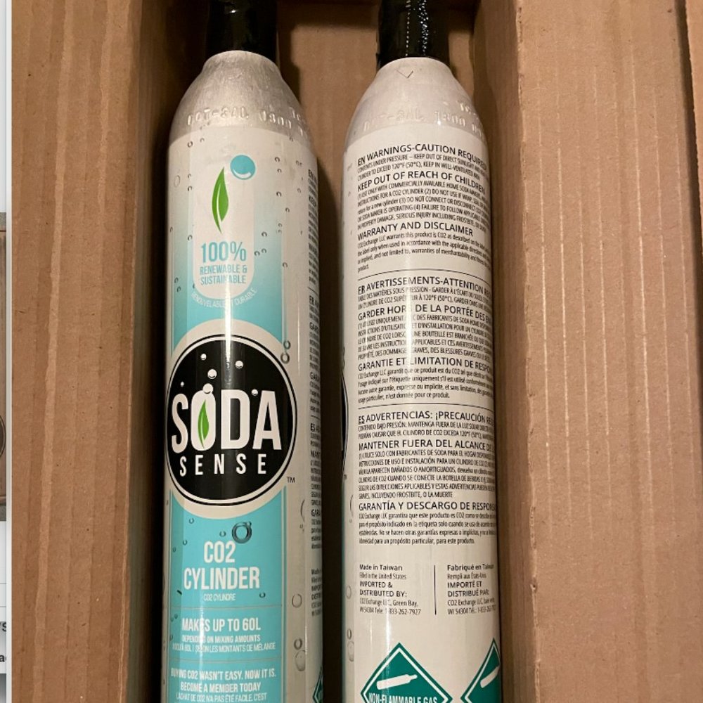 (2) New unused Soda Sense CO2 bottles
